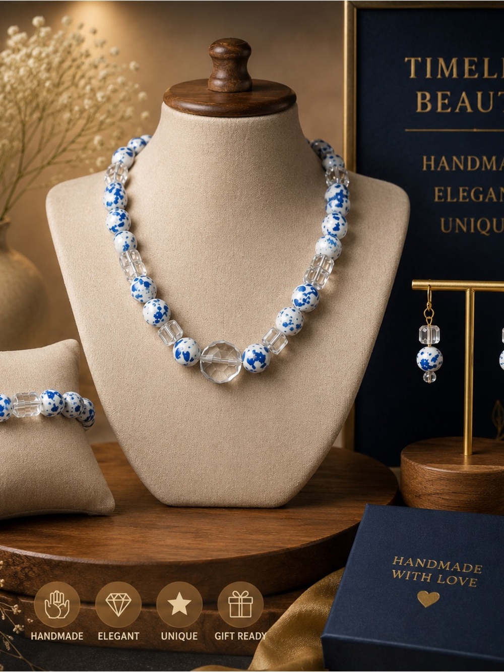 Elegant Ghanaian Handcrafted 3 piece Jewelry Set